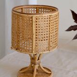 Rattan table lamp 50s piece signed