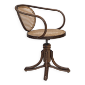 1950s, swivel armchair, bent wood, furniture mesh.
