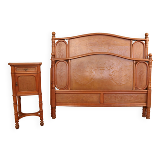 Joseph and Jacob Kohn bentwood bed & nightstand