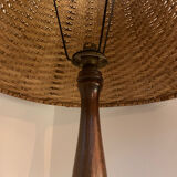Table lamp wood and wicker