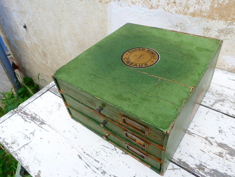 Old haberdashery furniture with drawers