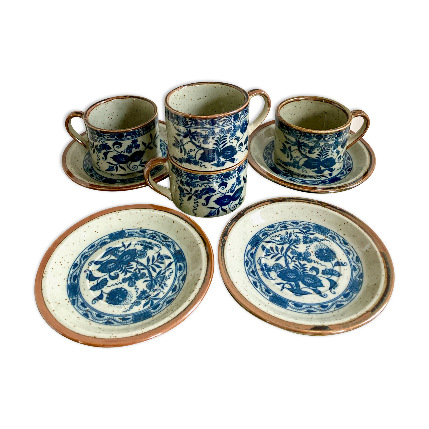 Flowerstone cups and plates