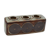 Triple stoneware candle holder grey serie by ejner johansen for søholm stentøj