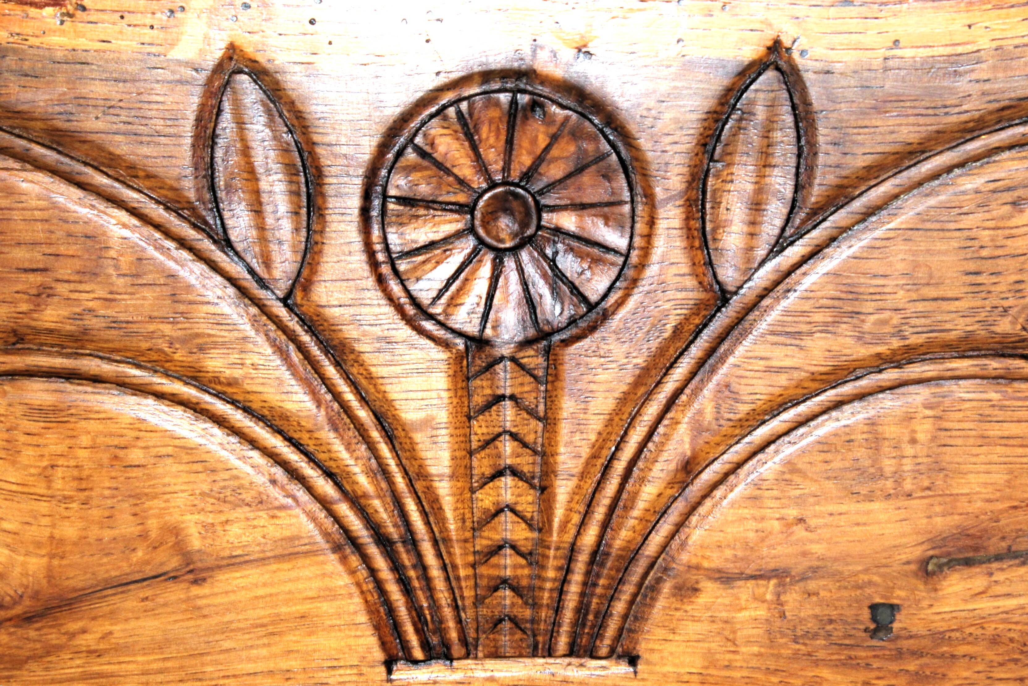 Antique carved wooden decorative panel