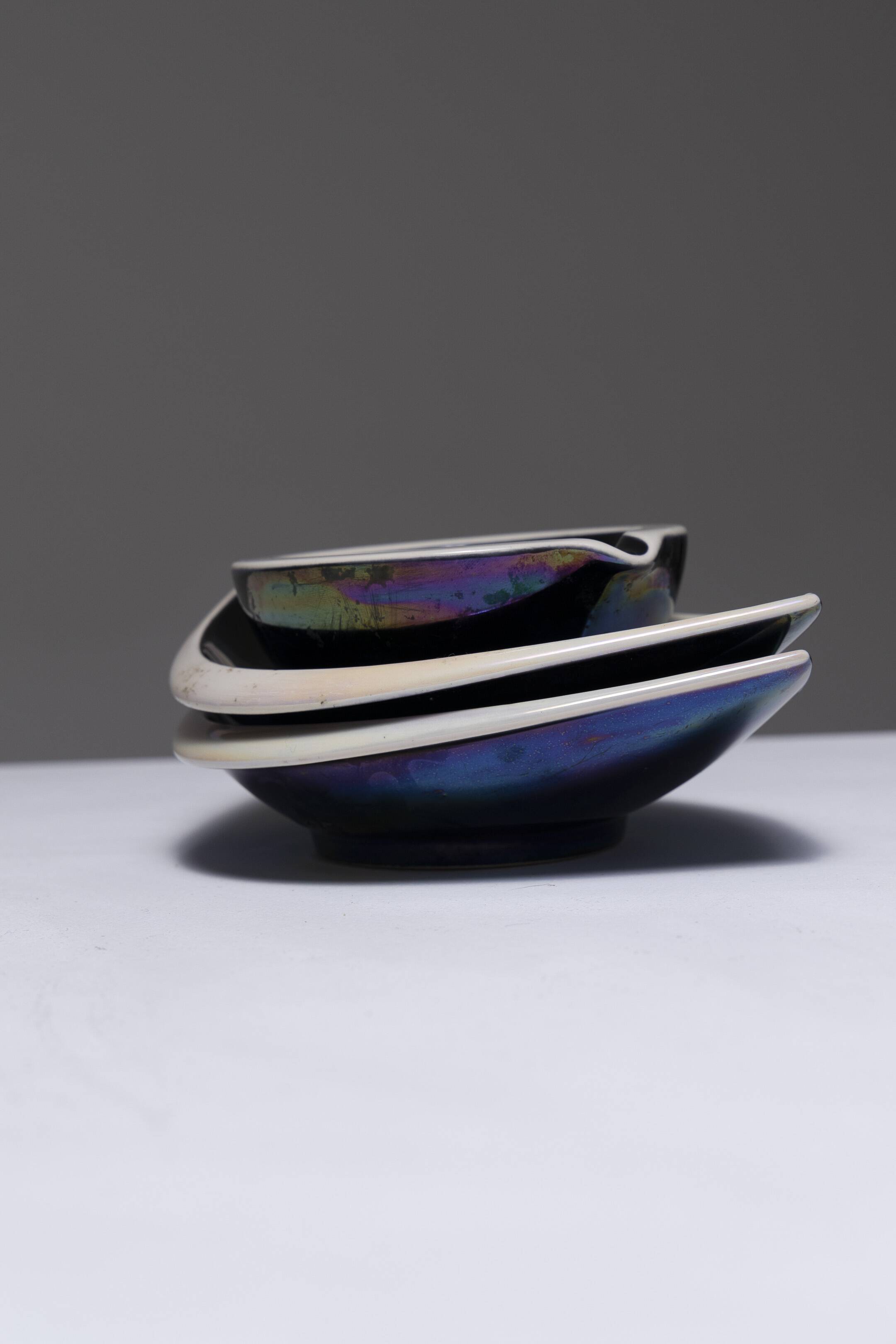 Half earthenware ashtray, verceram, 1950s