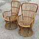 Set of two mid century rattan armchairs by bonacina 1950 design