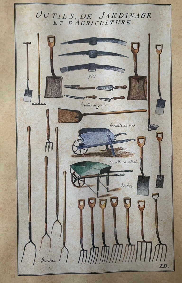 Lucien Dautrey, gardening tools, engraving, nineteenth century