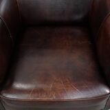 Characterful and comfortable cowhide leather armchair