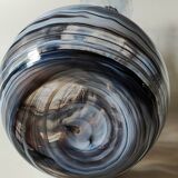 Dorotheenhütte designer vase. Blown glass with smoke swirls/volutes.