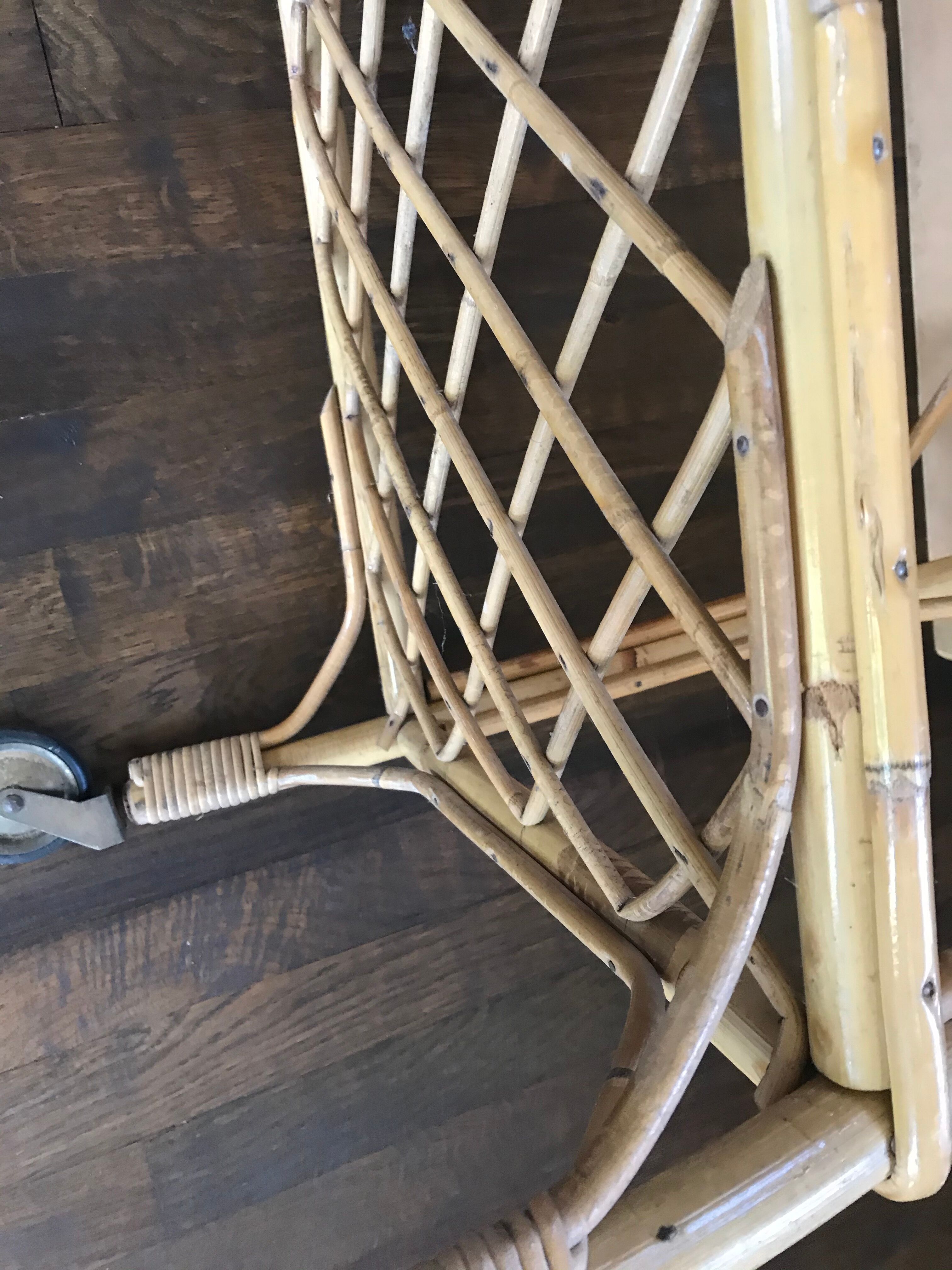 Vintage rattan serving table 1950