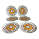 Six vintage floral cheese plates.
