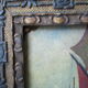 Painting depicting a boat painted in oil on cardboard framed, signed