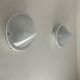 Pair of vintage sandblasted glass and metal wall lights, Prisma Italy 1980