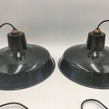 Enameled sheet metal pendant lights