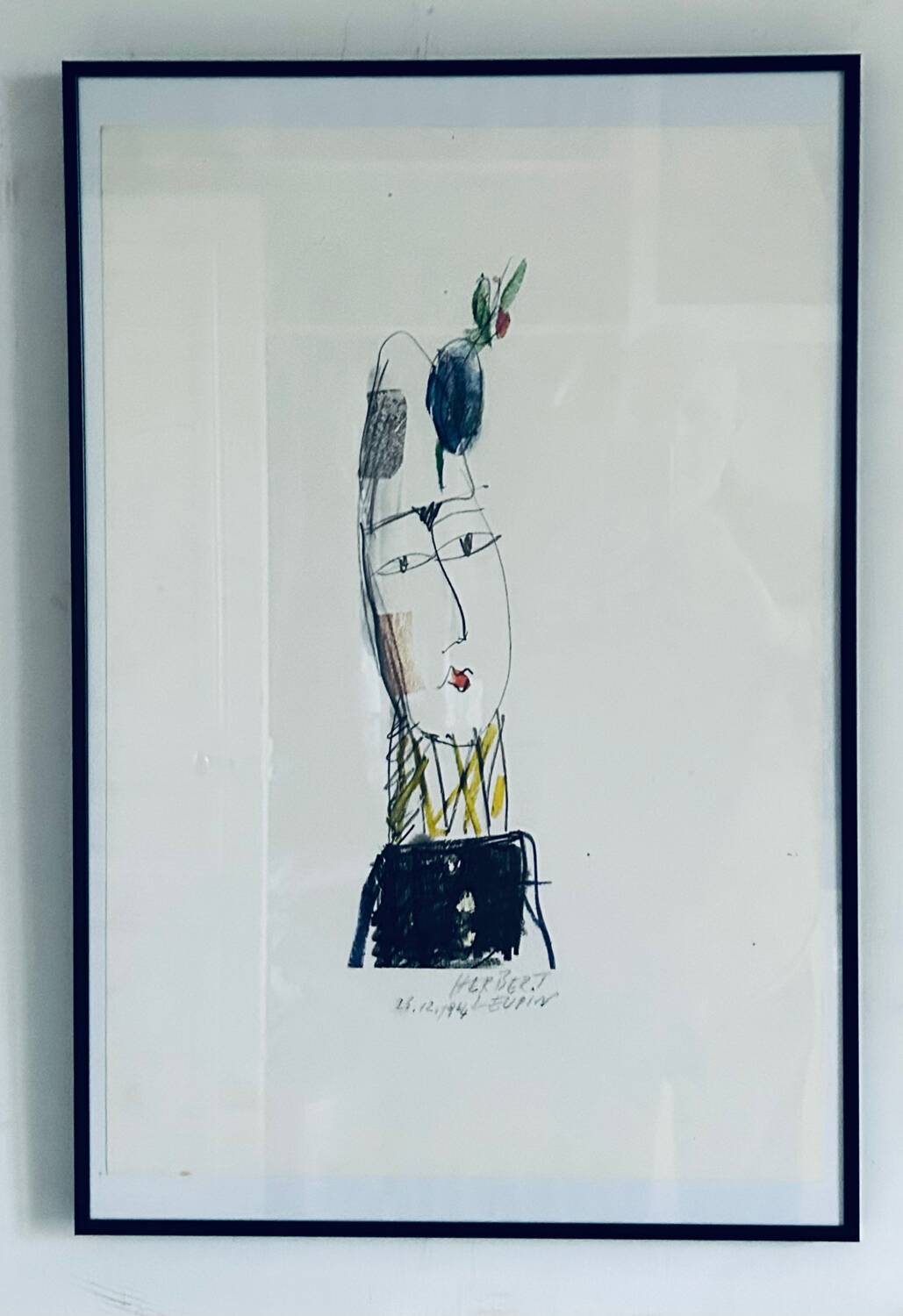 Original lithograph "Clown Blanc" by Herbert Leupin, 1964