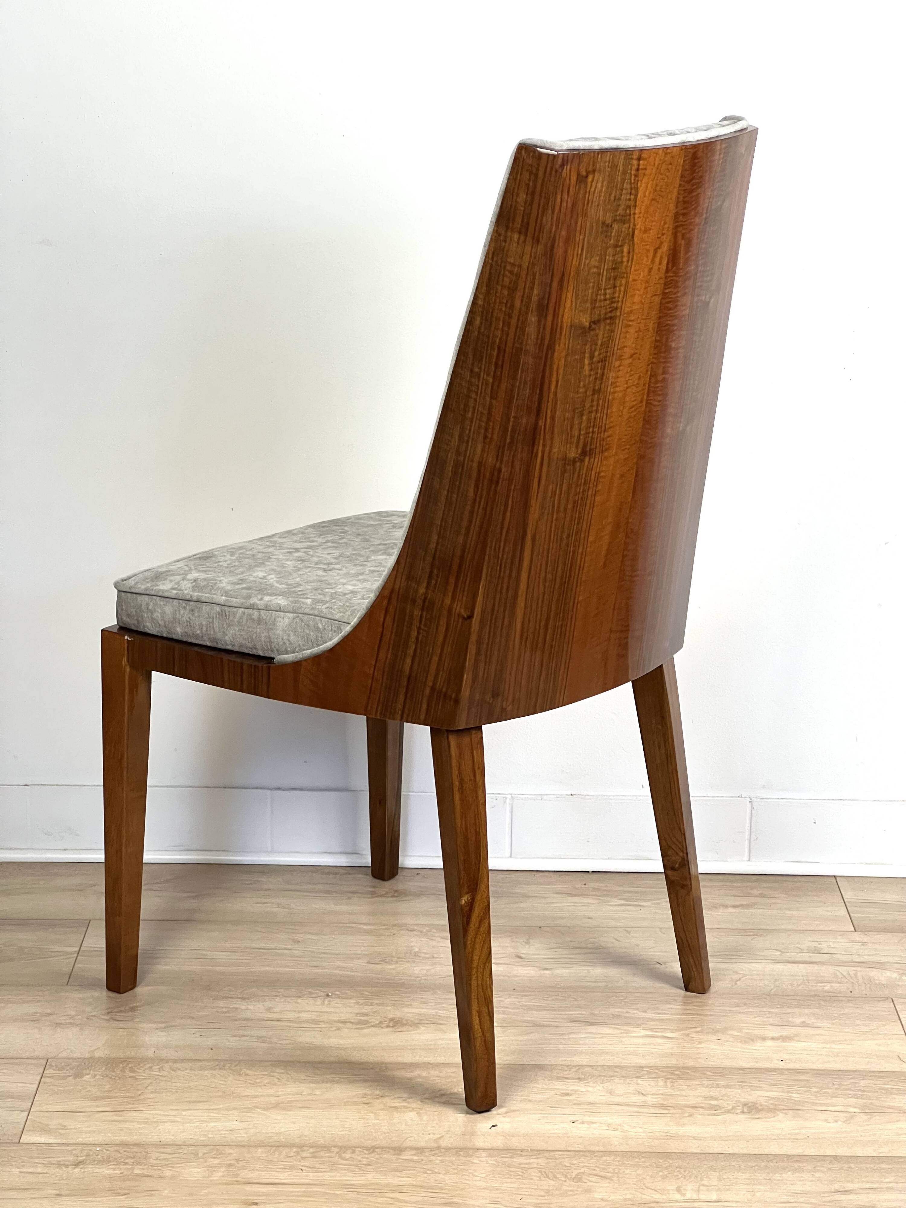 American Art Deco style chair, in solid walnut wood