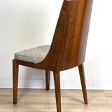 American Art Deco style chair, in solid walnut wood
