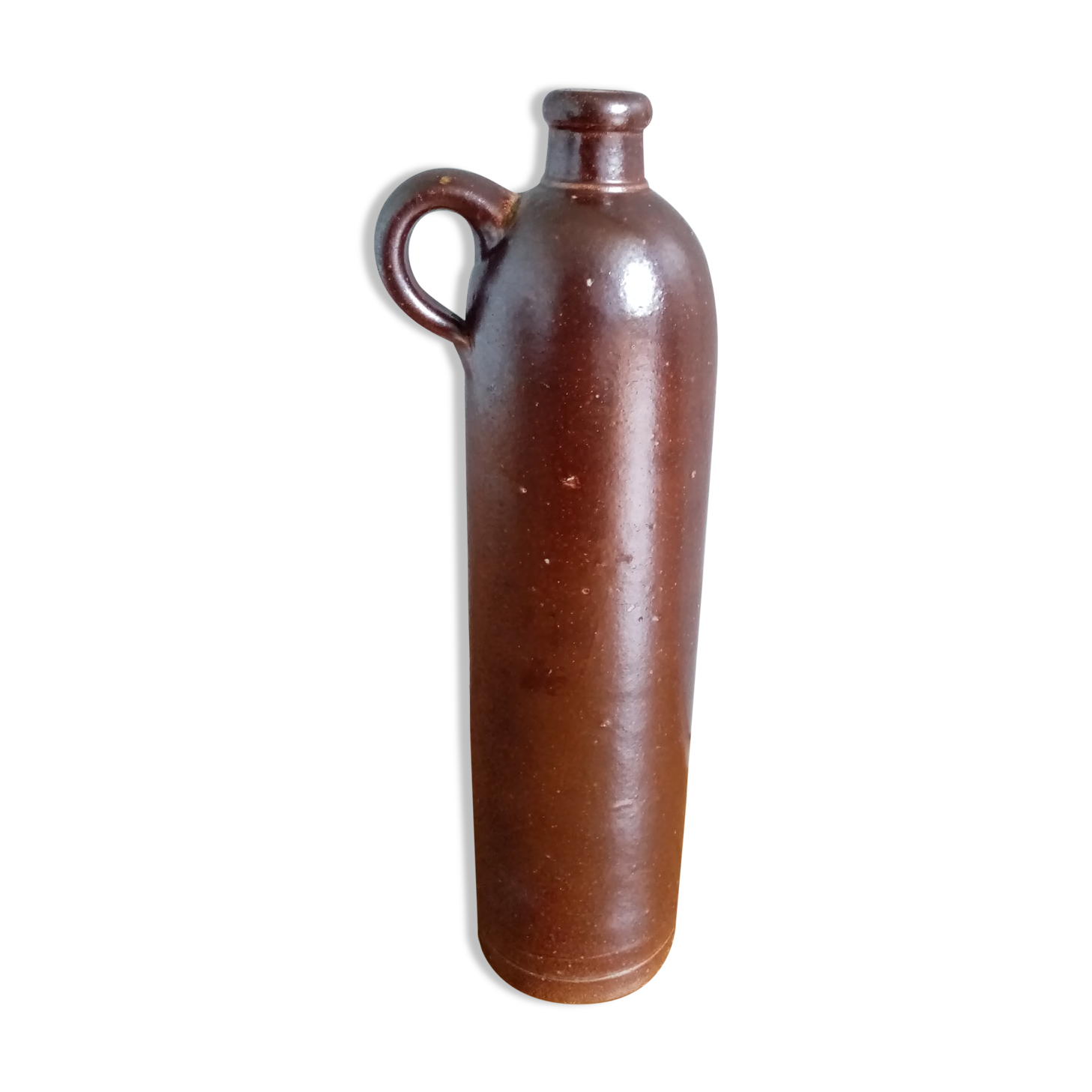 High bottle with brown enamelled sandstone handle Amsterdam