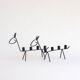 Pair of two zoomorphic wrought iron candlesticks with 4 lights, 1960s