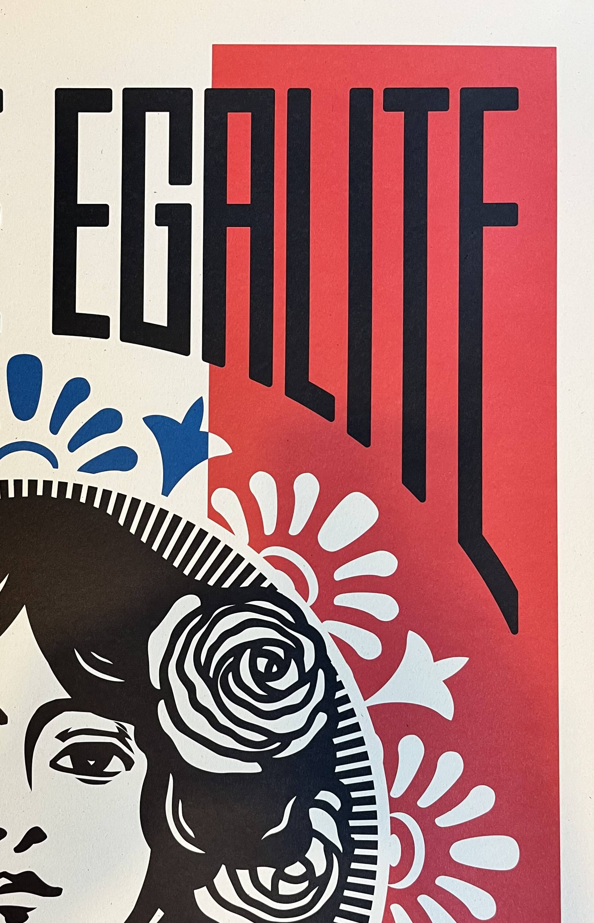 Shepard fairey (obey) - “liberty equality fraternity” screen print 91x61cm