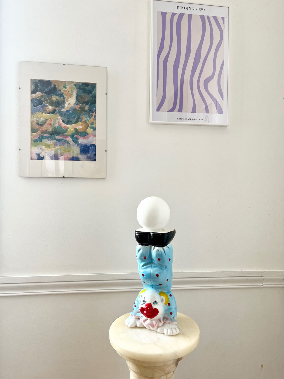 Lampe céramique clown vintage