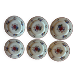 Set of 6 vintage Saint-Clément plates – Floral decoration – Very good condition