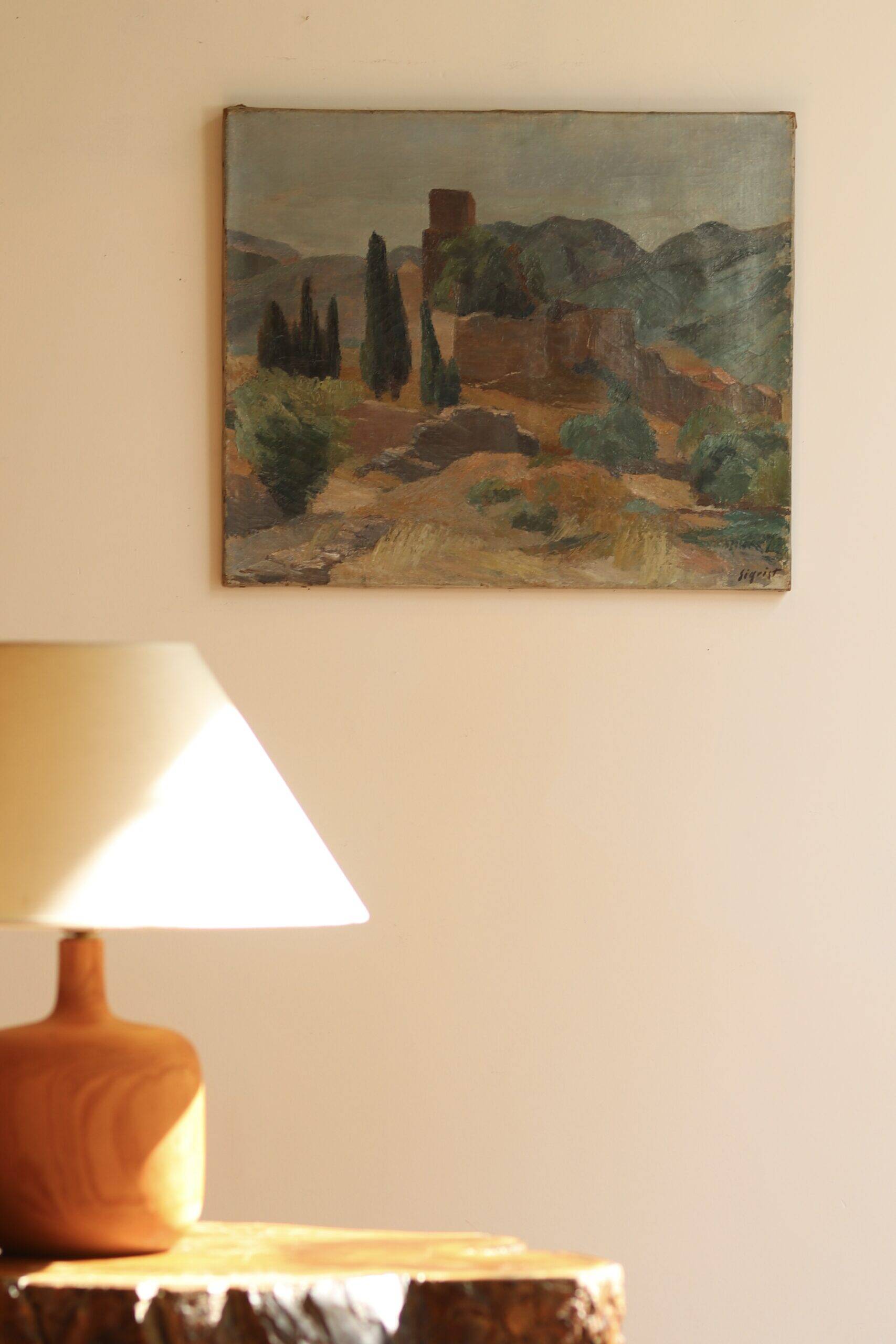 Provençal landscape, oil on canvas, Edmond Sigrist (1882-1947)