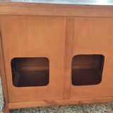 Tv cabinet 2 doors and 1 niche with Pull, in Cherry Solid Louis Philippe style.