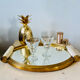 Plateau miroir doré Art Deco