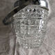 Vintage cut glass and chrome steel ice bucket