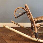 Rattan and bamboo rocking horse
