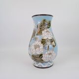 Large ceramic vase with floral pattern