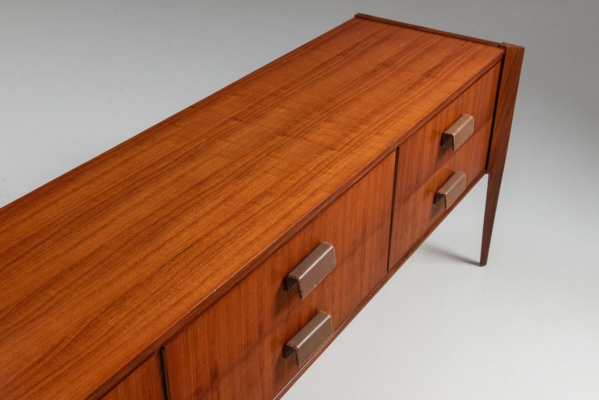 Italian sideboard or chest of drawers in teak Italy 1960