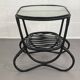 Table basse en rotin noir  et verre