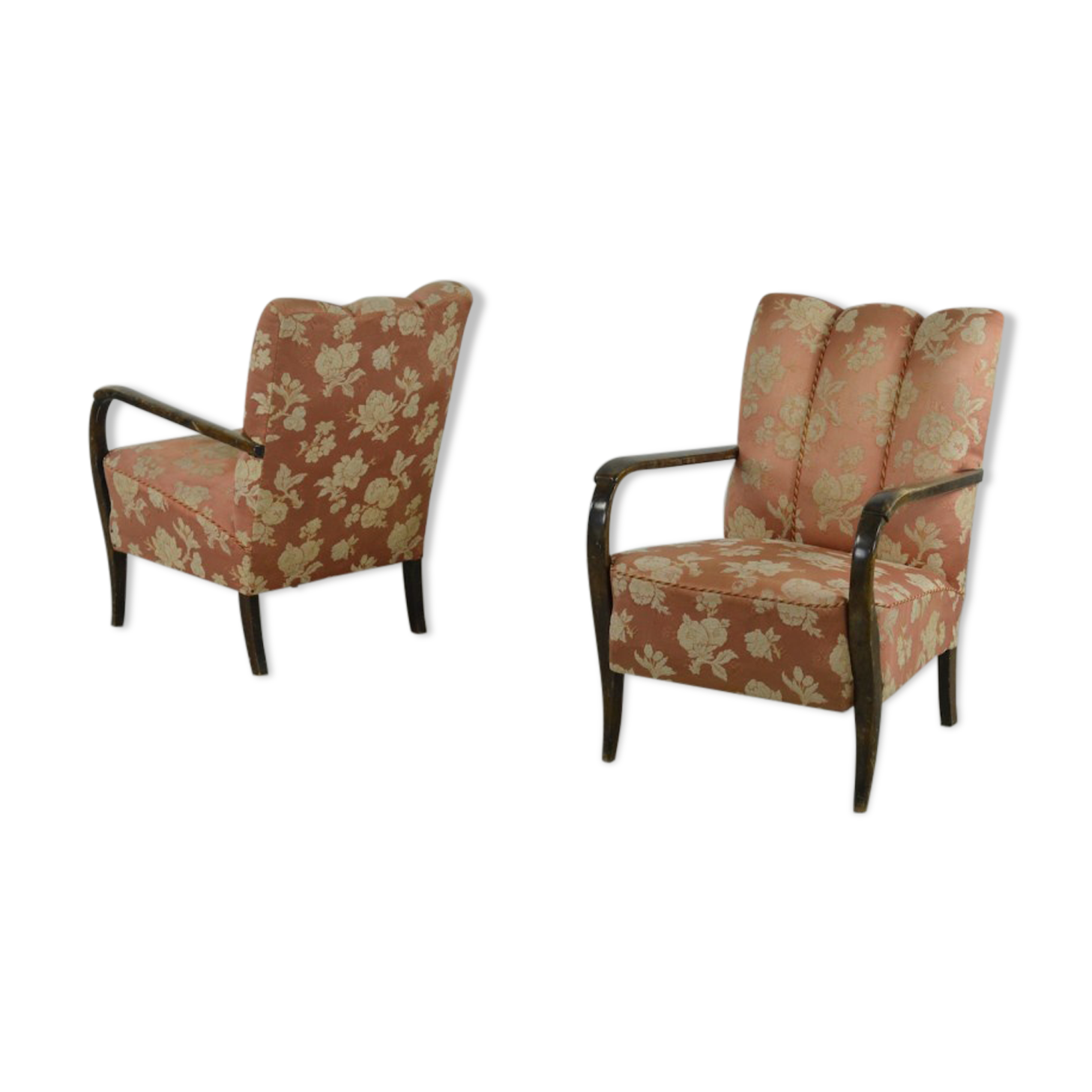 Set of 2 Swedish sculptural armchairs from the 1950s