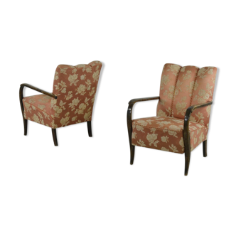 Set of 2 Swedish sculptural armchairs from the 1950s