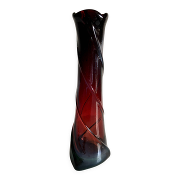 Vase moderniste en cristal art deco