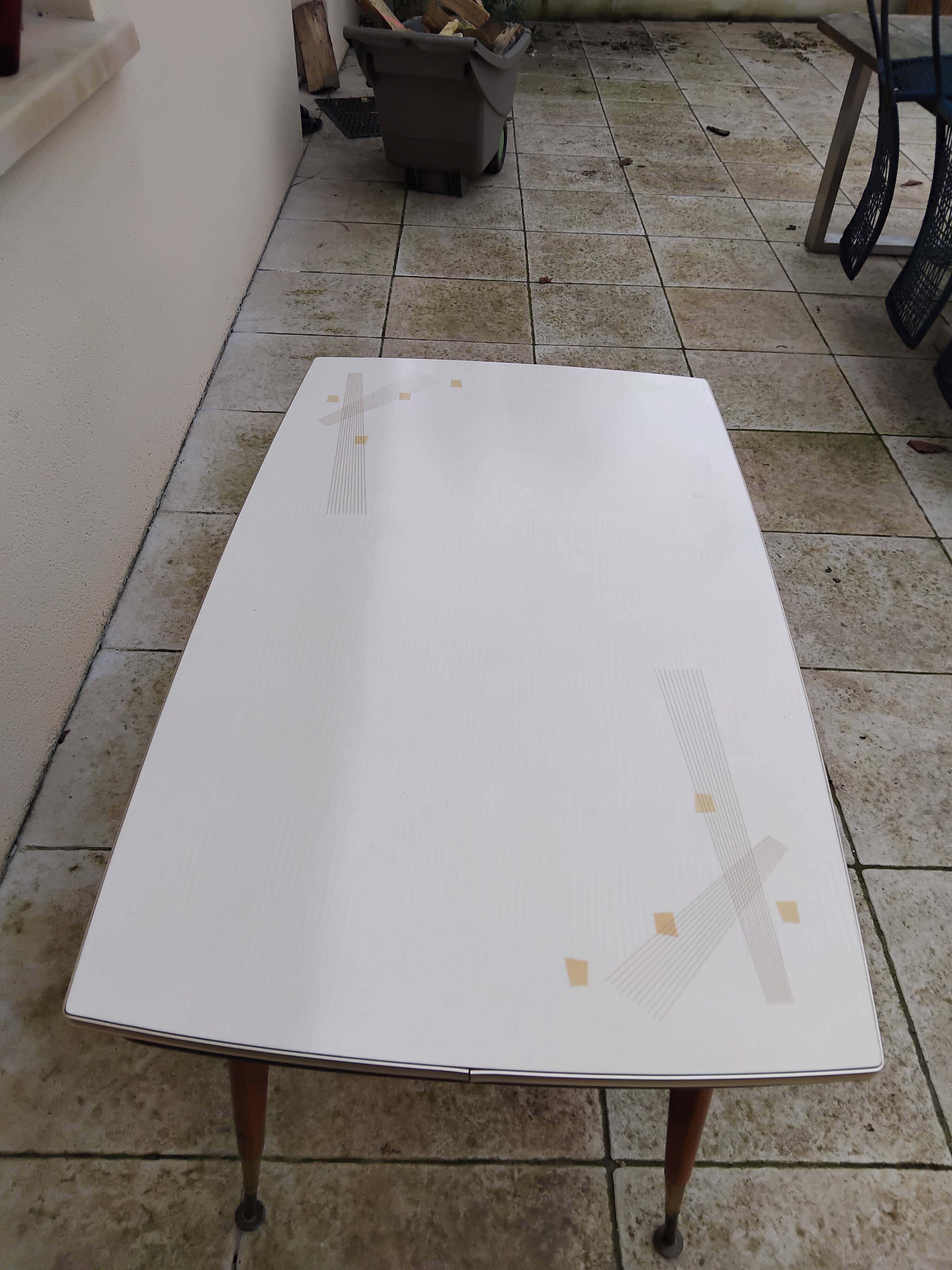 Vintage Formica table, height adjustable and extendable, 1950s