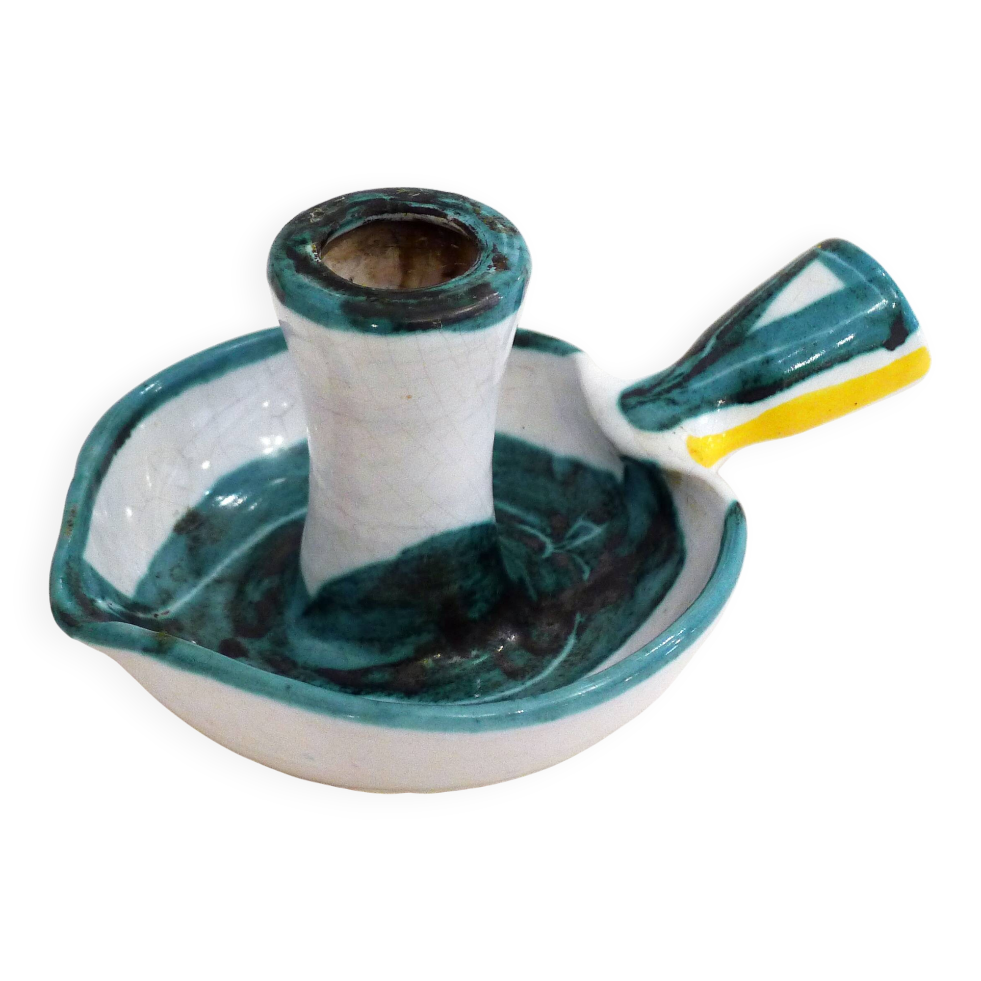 Midcentury Ceramic Candle Holder Picault Style