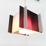 Mid-century space style acrylic cube pendant lamp, 1960s