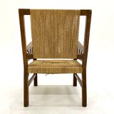 Francis Jourdain armchair in oak and rope 1930