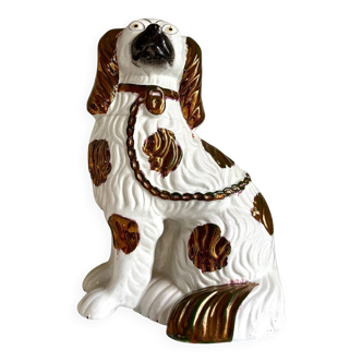 Chien, Cavalier King Charles en faïence Staffordshire n°3, vers 1860