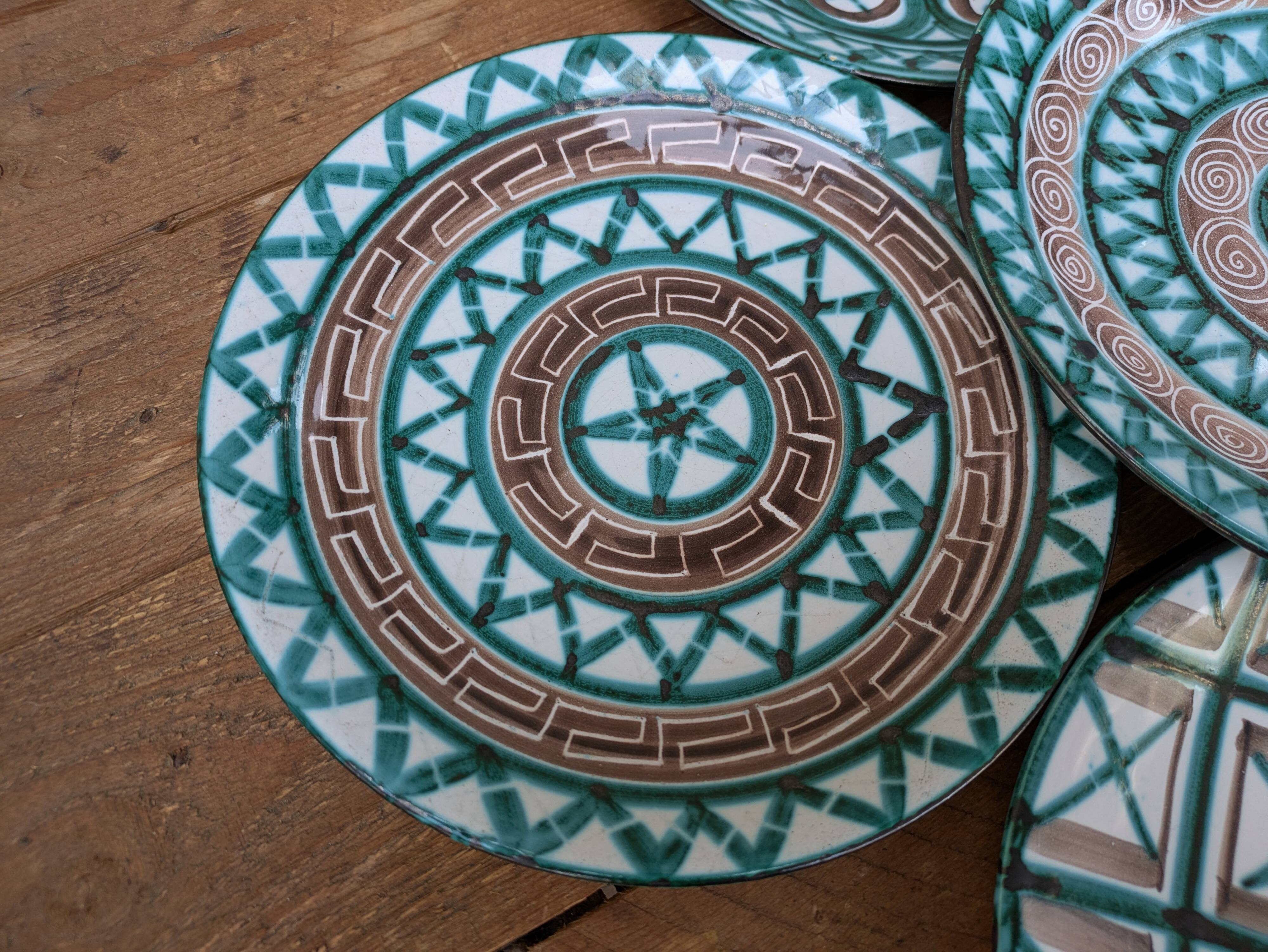 Set of 6 old Robert Picault dinner plates 24cm