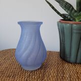 Petit vase à bulbes bleu granité