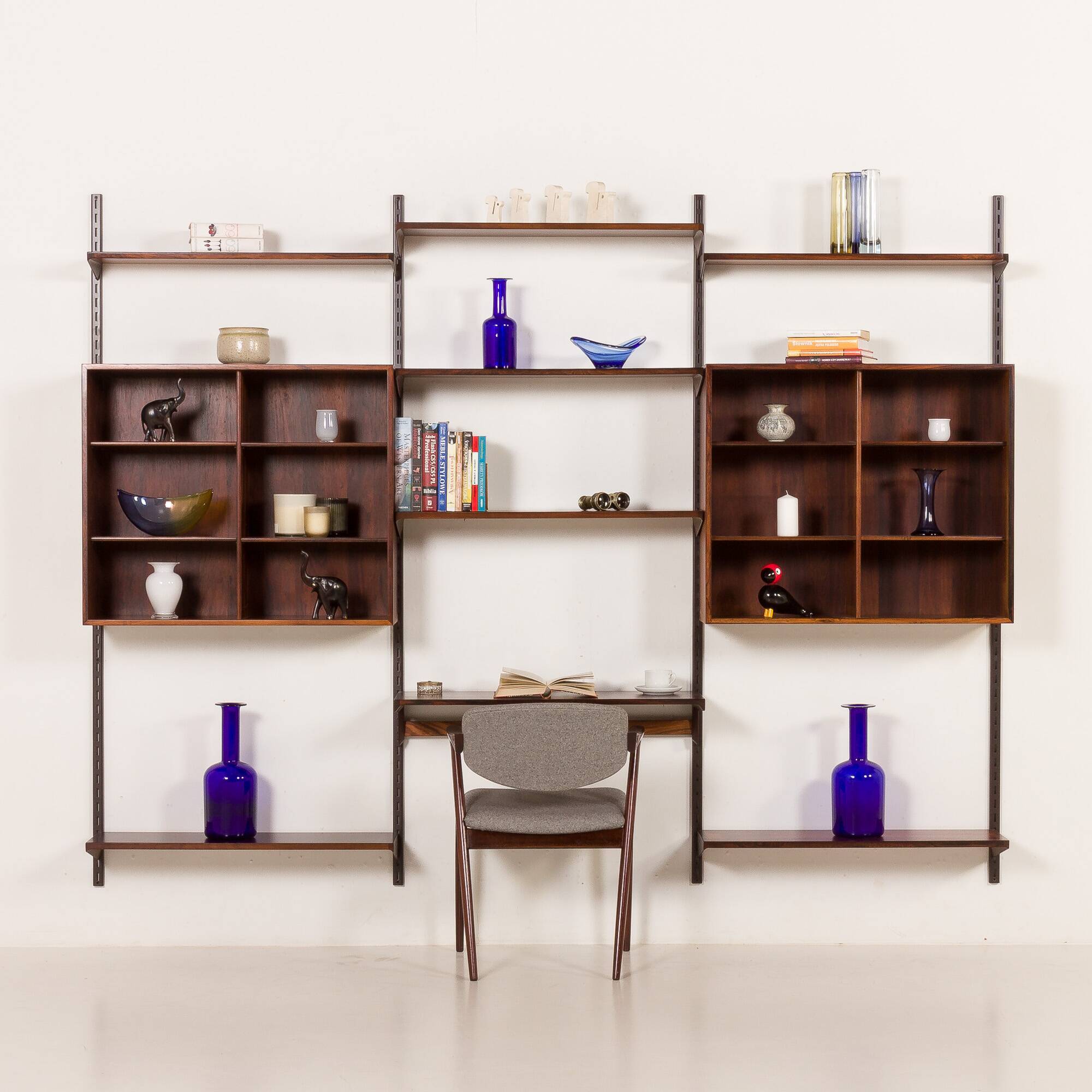 Kai Kristiansen rosewood wall unit for FM Mobler, Denmark, 1960s