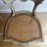 2 caned chairs in Louis XV Regency style