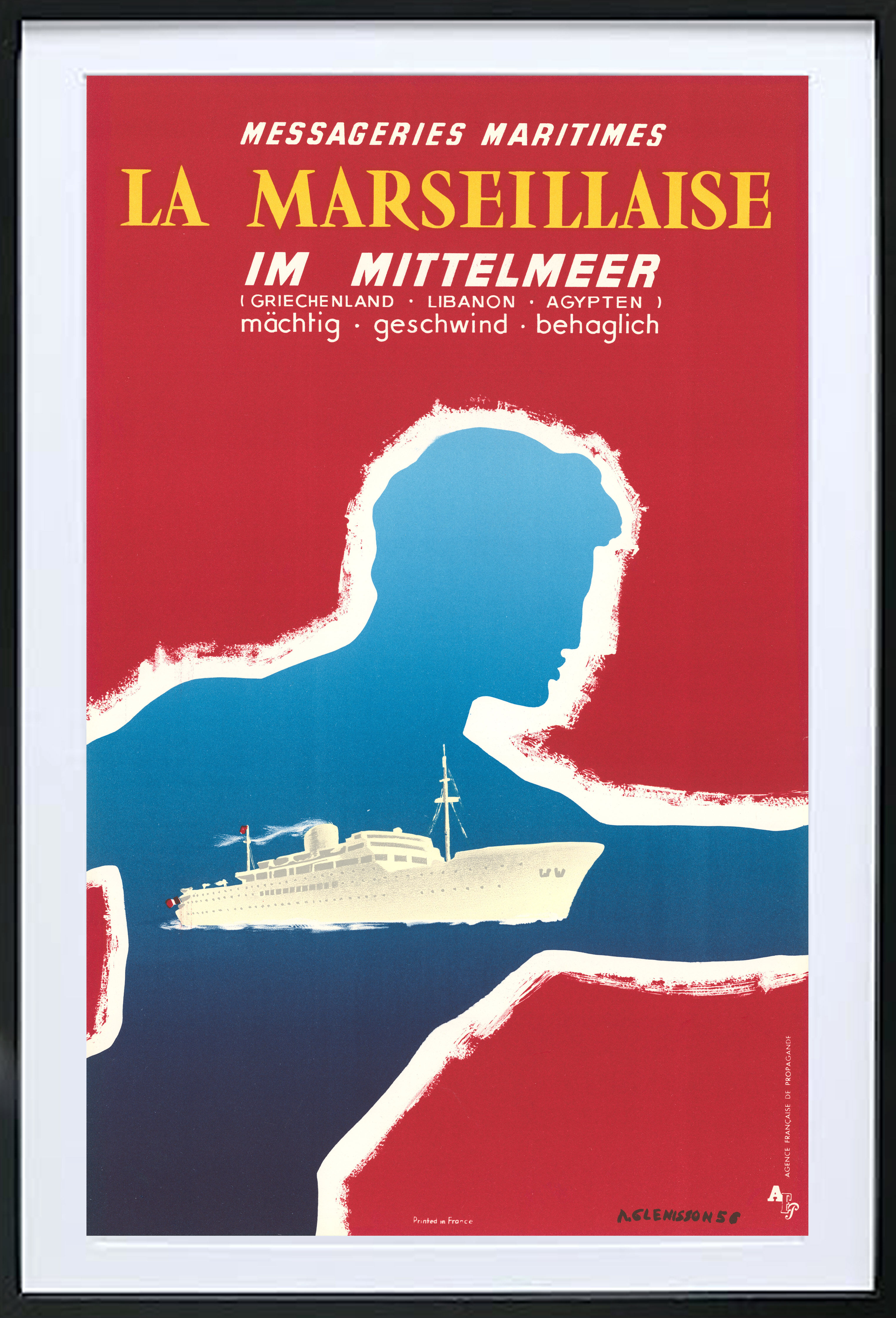 Poster Marseillaise Messageries Maritimes