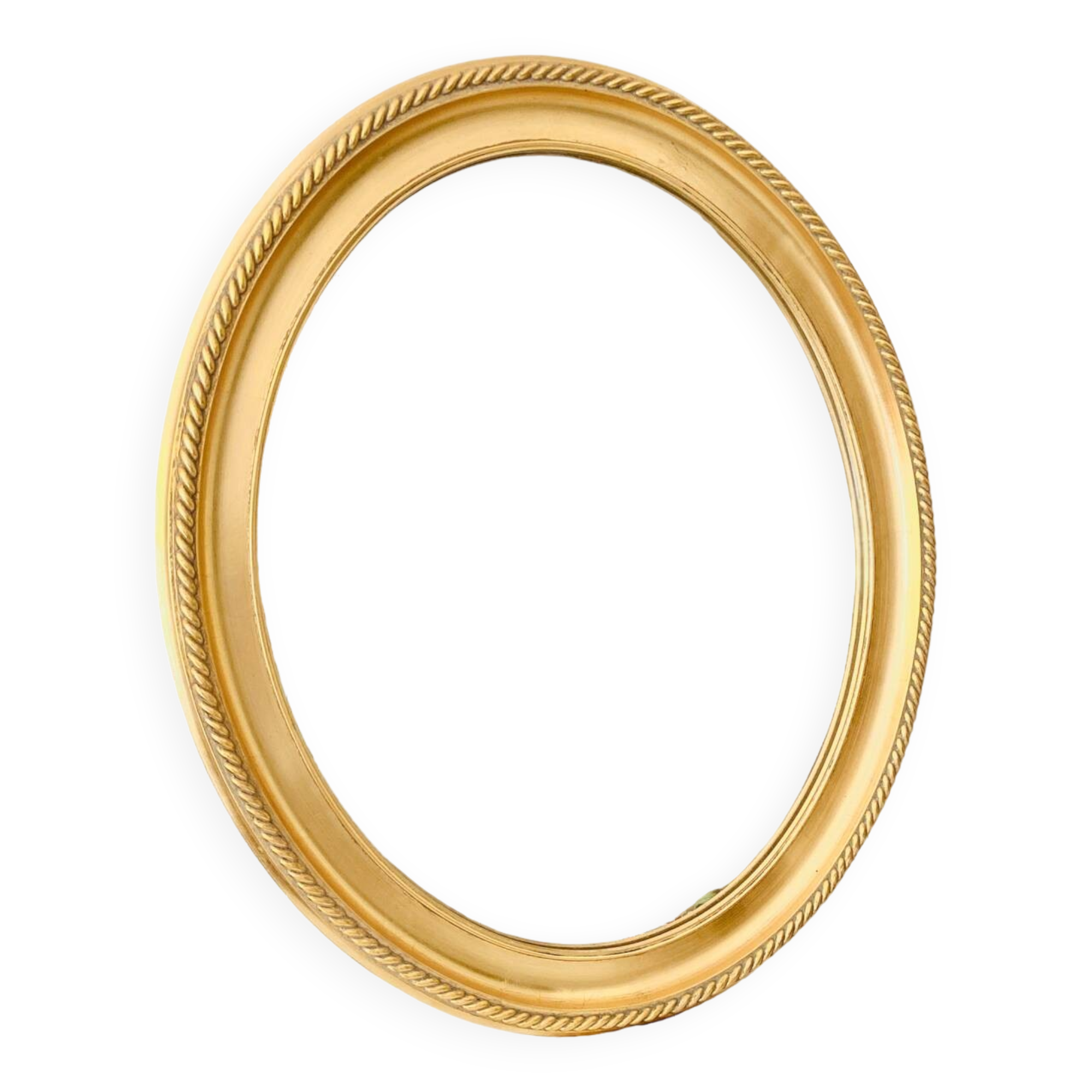 Oval wall mirror in gilded wood
