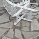 Four Grosfillex armchairs