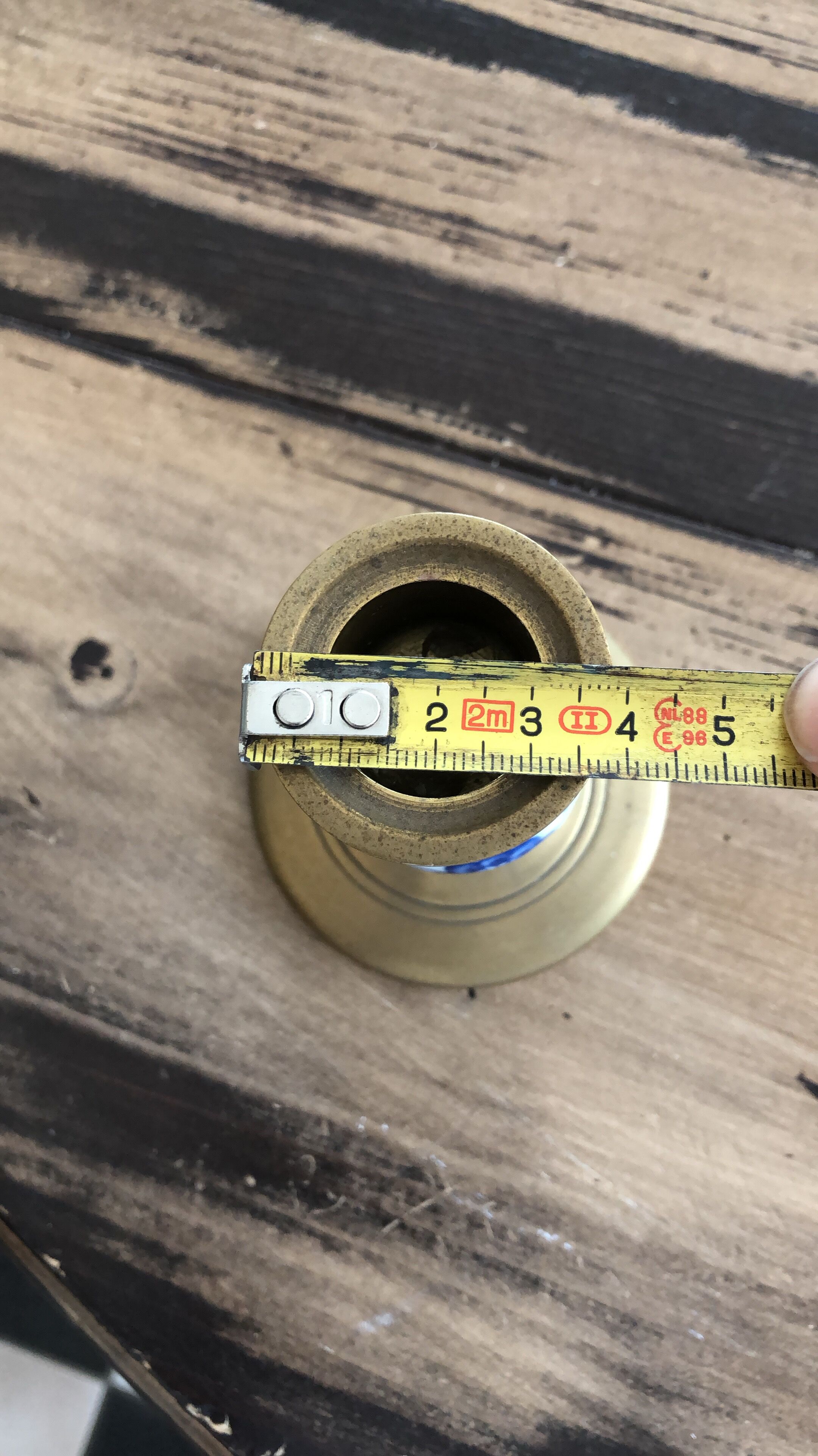 2 brass and ceramic candlesticks